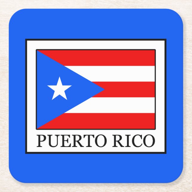 Posavasos Cuadrado De Papel Puerto Rico (Anverso)