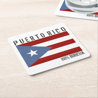 Posavasos Cuadrado De Papel Puerto Rico Boricua