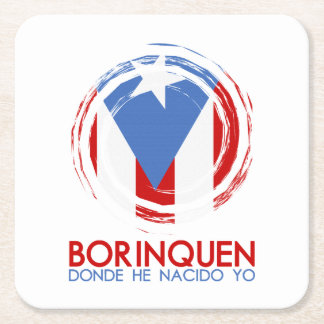 Posavasos Cuadrado De Papel Puerto Rico Borinquen