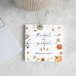 Posavasos Cuadrado De Papel Pumpkins Thanksgiving Dinner Square Paper Coaster