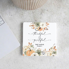 Posavasos Cuadrado De Papel Pumpkins Thanksgiving Dinner Square Paper Coaster