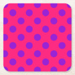 Posavasos Cuadrado De Papel Punto de polka morado sobre cereal<br><div class="desc">Punto de polka morado sobre cereal</div>