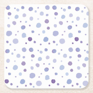 Posavasos Cuadrado De Papel puntos de lunares pintados a mano