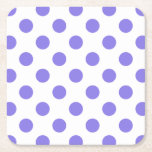 Posavasos Cuadrado De Papel Puntos de polka periwinkle<br><div class="desc">Punto de polka perwinkle sobre fondo blanco</div>