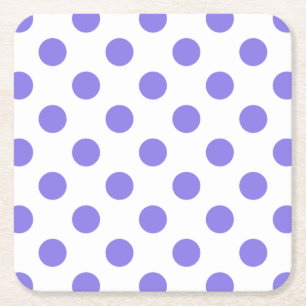 Posavasos Cuadrado De Papel Puntos de polka periwinkle