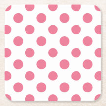 Puntos de polka rosa y blanco