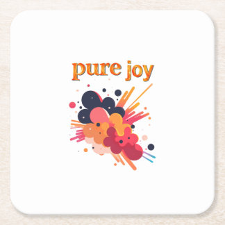 Posavasos Cuadrado De Papel "Pure Joy, pure you.” Positive Vibes Street Wear 