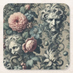 Posavasos Cuadrado De Papel Purga pálida - Victoria gótica<br><div class="desc">Donde la belleza retrocede y florece el juicio. La Pale Purge engloba rostros escultóricos de ira y resignación entre rosas atónitos y lirios pálidos, sus miradas talladas en vid y furia. El distrito de las minas, los pétalos caen y los secretos se pudren en silencio. Un recuento barroco en flor....</div>