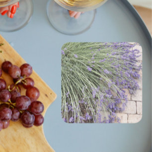 Posavasos Cuadrado De Papel Purple Lavender florece