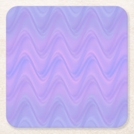 Posavasos Cuadrado De Papel Purple Pink Wavy Lines Pattern
