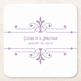 Posavasos Cuadrado De Papel Purple v2 Fancy Ornamental Paper Coasters