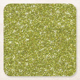 Posavasos Cuadrado De Papel Purpurina verde impreso