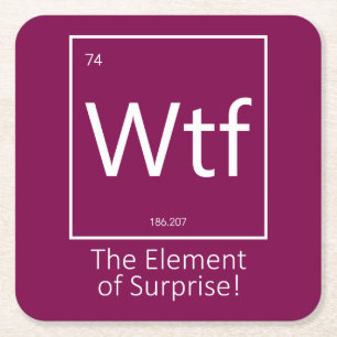 Posavasos Cuadrado De Papel Qué divertido, estilo tabla periódica