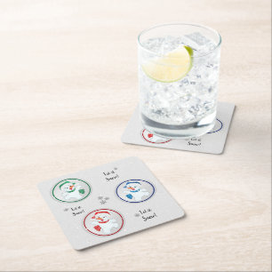 Posavasos Cuadrado De Papel Que nieve, Personalizado de invierno de los hombre