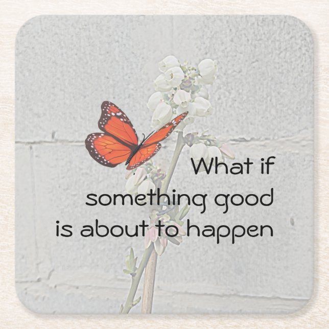 Posavasos Cuadrado De Papel Qué pasa si algo bueno es una montaña de papel (Anverso)