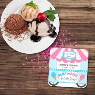 Posavasos Cuadrado De Papel ¿Qué revela el género de la tienda Scoop Ice Cream