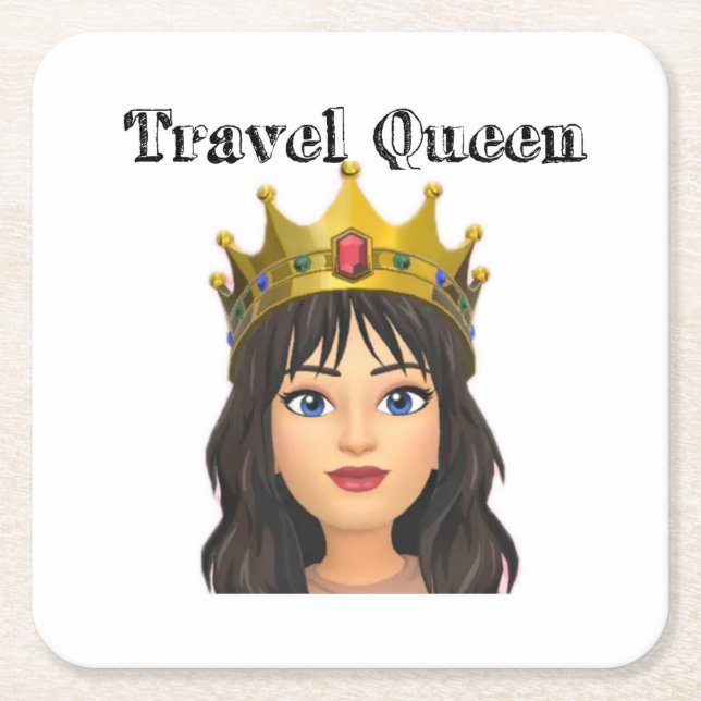 Posavasos Cuadrado De Papel Queen Coaster de Viajes (Anverso)