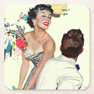 Posavasos Cuadrado De Papel Quiero a un hombre