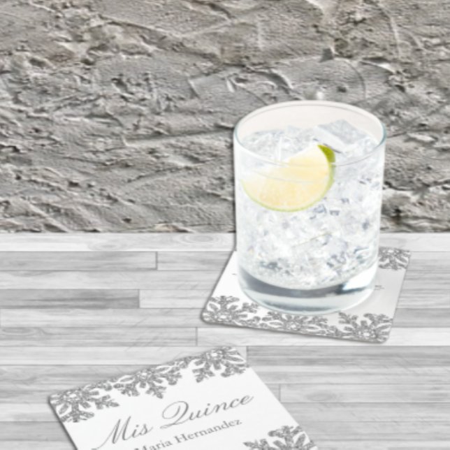 Posavasos Cuadrado De Papel Quinceanera (Subido por el creador)