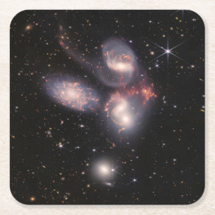 Posavasos Cuadrado De Papel Quinteto del telescopio espacial JWST James Webb S