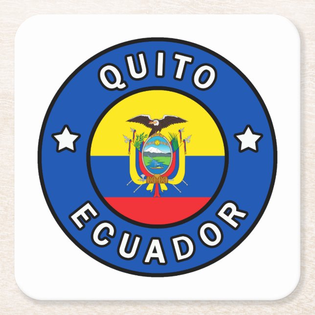 Posavasos Cuadrado De Papel Quito Ecuador (Anverso)