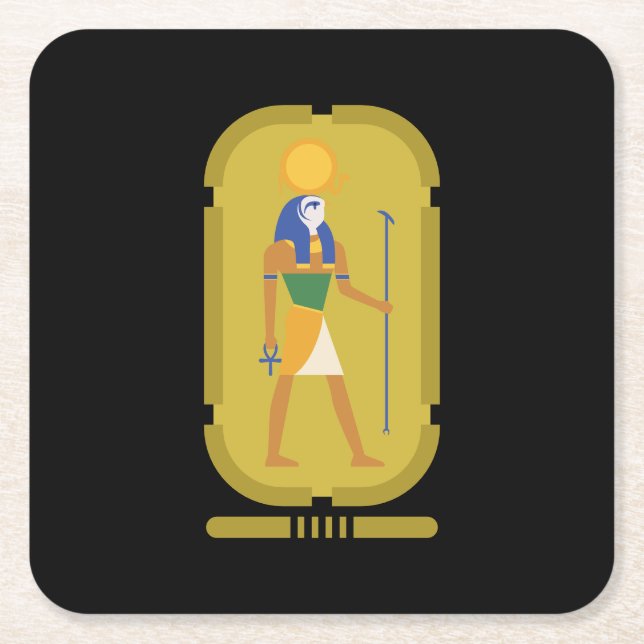 Posavasos Cuadrado De Papel Ra Dios del Sol (Anverso)