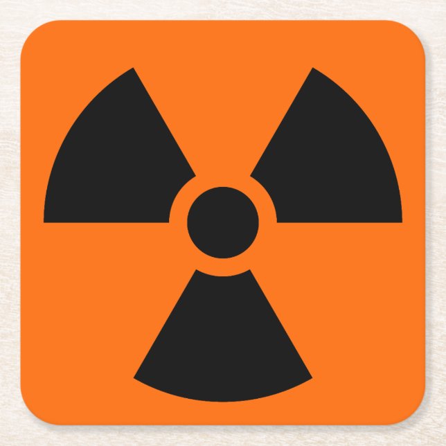 Posavasos Cuadrado De Papel Radioactivo (Anverso)