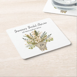 Posavasos Cuadrado De Papel Ramo De Lirio De Los Valles Baño Nupcial