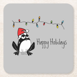 Posavasos Cuadrado De Papel Rana de Navidades caprichosos