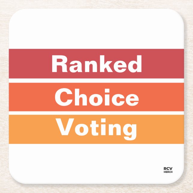 Posavasos Cuadrado De Papel Ranking Choice Voting 3 stripes copos (Anverso)