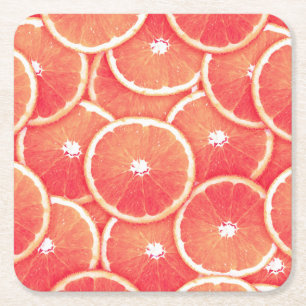 Posavasos Cuadrado De Papel Rasgos de pomelo rosa