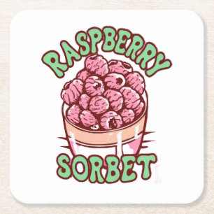 Posavasos Cuadrado De Papel Raspberry Sorbet