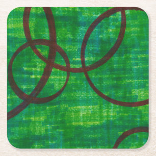 Posavasos Cuadrado De Papel Rastro carmesí II