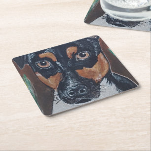 Posavasos Cuadrado De Papel Ratonero en pintura de cañón de Alfred Fox