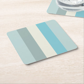 Posavasos Cuadrado De Papel Raya de la paleta de la playa