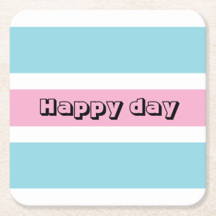 Posavasos Cuadrado De Papel Rayas Amarillas Y Azules