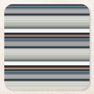 Posavasos Cuadrado De Papel Rayas blancas grises gruesas