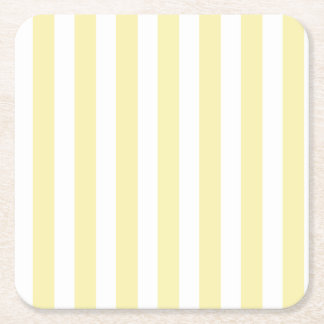 Posavasos Cuadrado De Papel Rayas de caramelo amarillo y blanco