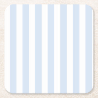 Posavasos Cuadrado De Papel Rayas de caramelo azul pálido y blanco