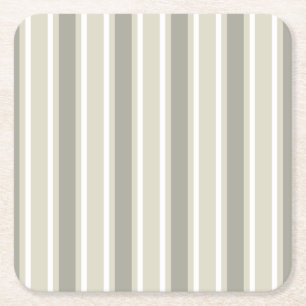 Posavasos Cuadrado De Papel Rayas de caramelo beige