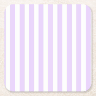 Posavasos Cuadrado De Papel Rayas de caramelo blanco y púrpura