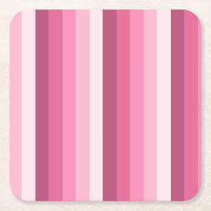 Posavasos Cuadrado De Papel Rayas de sombra rosadas