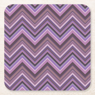 Posavasos Cuadrado De Papel Rayas Mauve zigzag