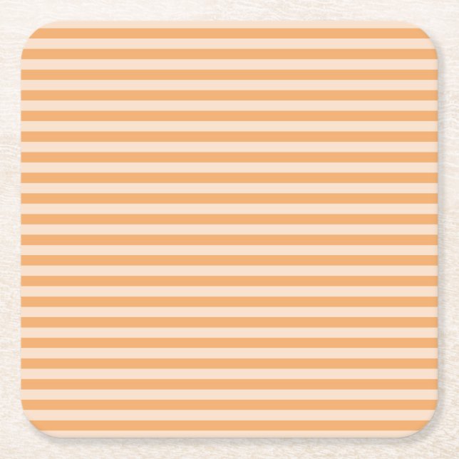 Posavasos Cuadrado De Papel Rayas Naranjas (Anverso)