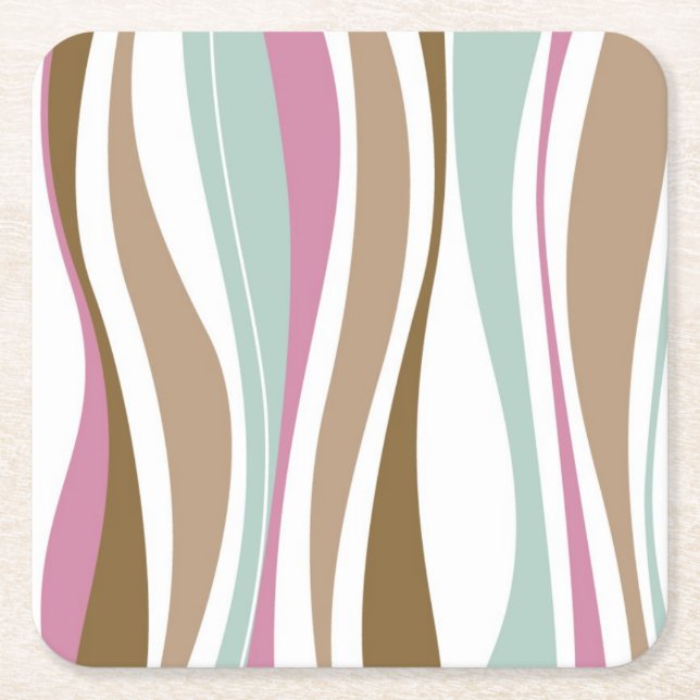 Posavasos Cuadrado De Papel Rayas retras (Anverso)