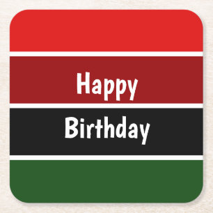 Posavasos Cuadrado De Papel Rayas Rojas Y Verdes