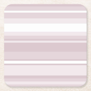 Posavasos Cuadrado De Papel rayas rosadas de cuarzo Rosa