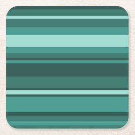 Posavasos Cuadrado De Papel rayas verde azuladas