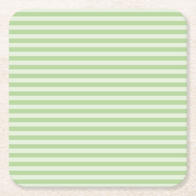 Posavasos Cuadrado De Papel Rayas verdes (Anverso)