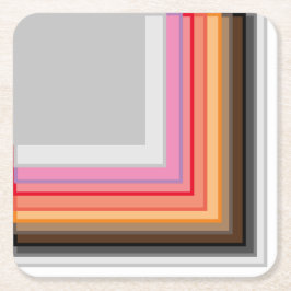 Posavasos Cuadrado De Papel rayas y cuadrados multicolores